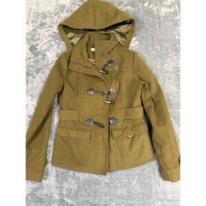 Celebrity Pink Women Toggle Coat Hooded Medium Green